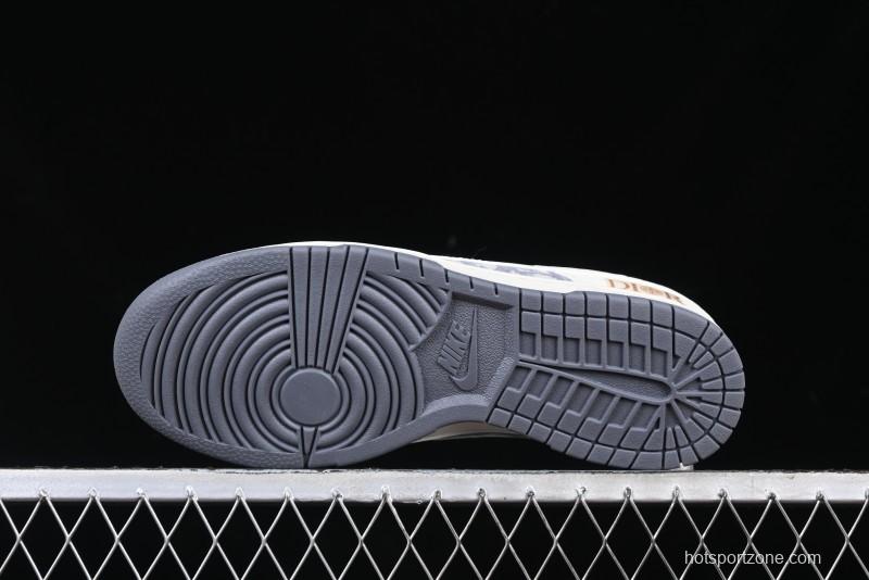 Nike SB Dunk Low Dior x Stone Island Triple Collaboration - Anniversary High-End Custom Low-Top Casual Sneakers - DM6868-043