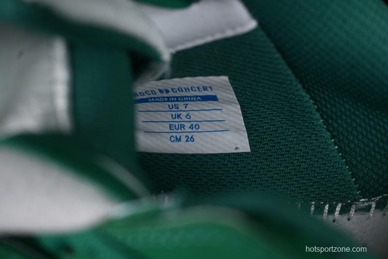 Choco Concert Leather Round Square Asymmetric Fashion Sneakers White Green - AJE5