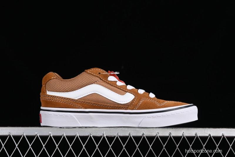 Vans Caldrone Classic American Retro Skate Shoes in Brown Orange - VN000CXZ1OU