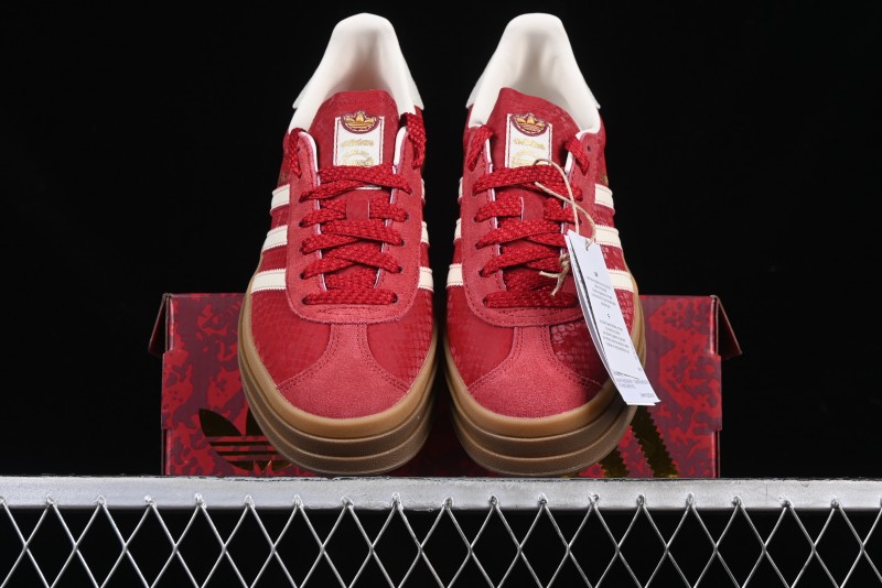 Adidas Originals Gazelle Bold JQ5977 Snake Year Limited Edition Low-Top Sneakers with Anti-Slip and Wear-Resistant Thick Sole