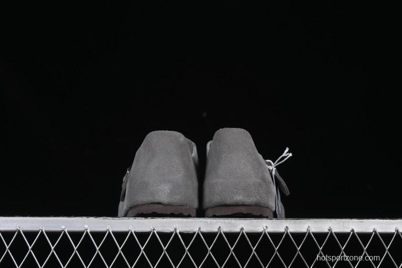 Birkenstock London BS Unisex Slip-On Comfort Shoes with Soft Suede Leather and Lambswool Insole - BS