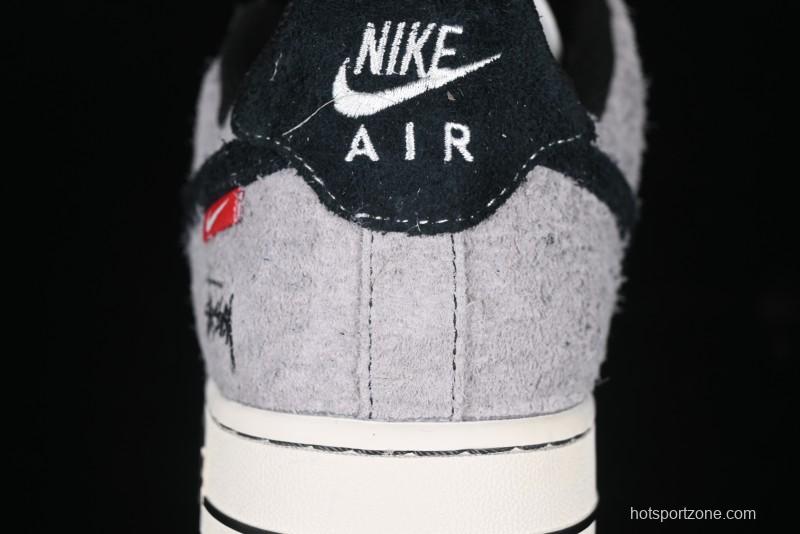 Nike Air Force 1 '07 Low Stussy Collaboration - Suede Grey Low-Top Casual Sneakers - SJ6698-018