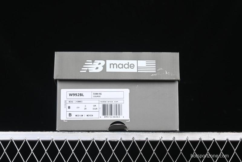 New Balance Made In USA 992 Classic Retro Running Shoes with Superior Cushioning - M992BL