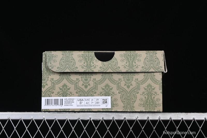 Nike Travis Scott x Fragment Design x Air Jordan 1 Low OG SP AJ1 Collaboration Sneakers - Prussian Blue - XS3086-006