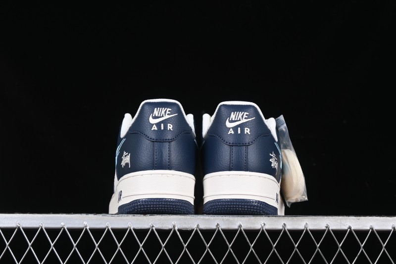 Nike Air Force 1 '07 Low Stussy Collaboration Green Embroidered Swoosh Custom Casual Sneakers - DM6688-021