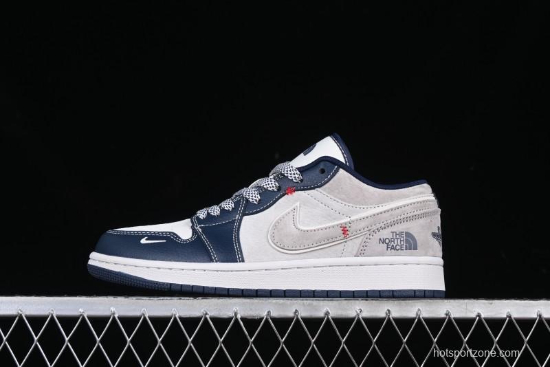 Nike Air Jordan 1 Low AJ1 The North Face Collaboration Blue White Grey Retro Basketball Shoes - DM9188-016