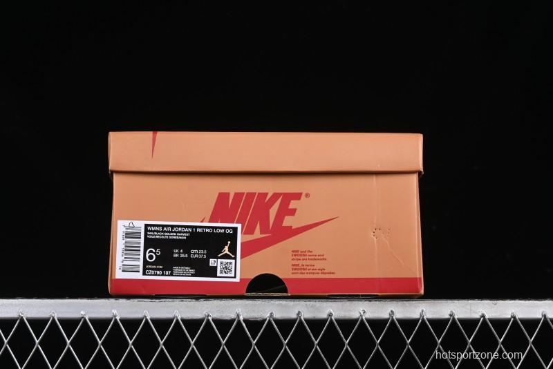 Nike Air Jordan 1 Low OG AJ1 White Yellow Black Swoosh Casual Sneakers - CZ0790-107