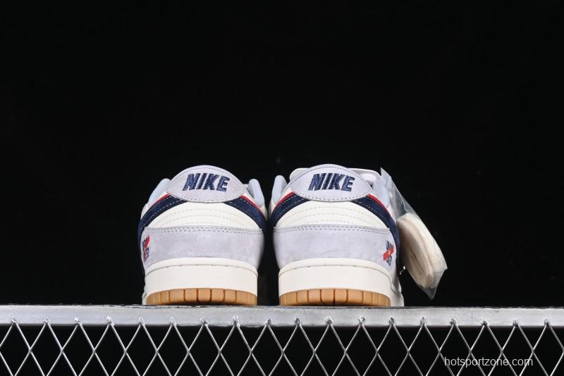 Nike SB Dunk Low UN Collaboration Anniversary Edition Custom Lifestyle Sneakers with Black Swoosh and Gum Sole - DM6868-032