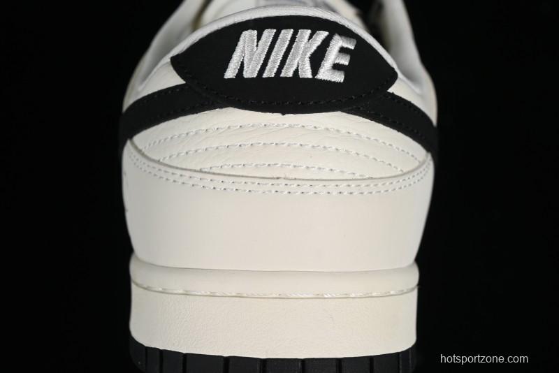 Nike SB Dunk Low Lightning Collaboration - Off White Black Colorway with Mini Swoosh Anniversary Custom Edition Low Top Casual Skate Shoes - XD1688-028