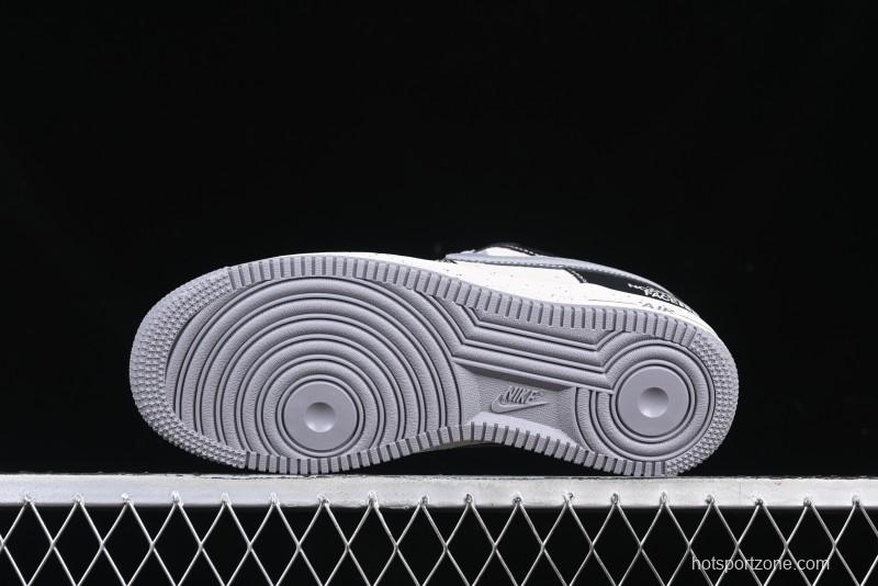 Nike Air Force 1 '07 Low The North Face Collaboration Black Grey Double Swoosh Casual Sneakers - DM6688-020