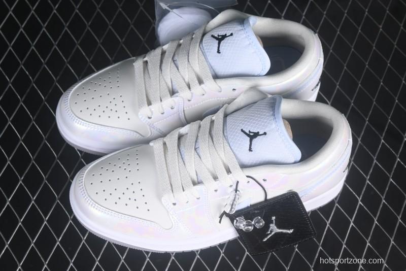 Nike Air Jordan 1 Low "Year of the Snake 2025" Retro Basketball Shoes with Pearl Iridescent Finish - HF4080-001