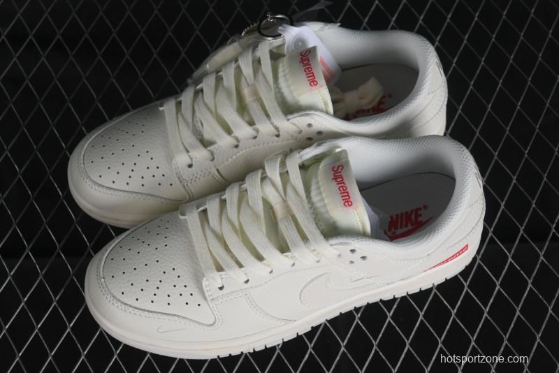 Nike SB Dunk Low Supreme Collaboration - Double Swoosh Anniversary Custom Low-Top Casual Skate Shoes - BB8675-104