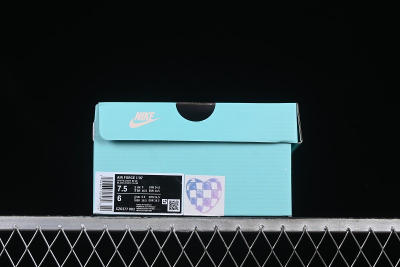 Nike Air Force 1 '07 Low Double Hearts Casual Sneakers with Hand-Drawn Anime Doodle and Pink Blue Hearts - CZ0377-002