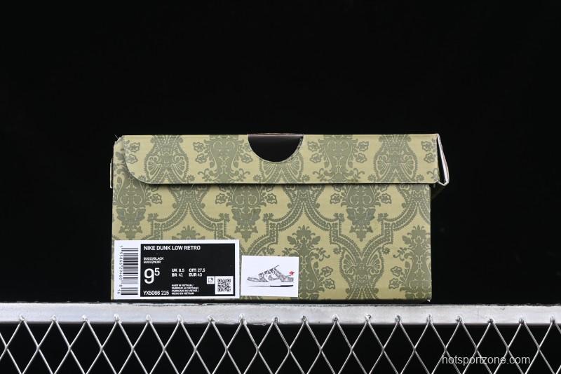 Nike SB Dunk Low Gucci Collaboration Grey Jacquard Swoosh Anniversary High-End Custom Low-Top Casual Skate Shoes - YX5066-215