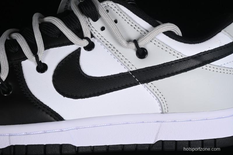 Nike Dunk Low Letter Panda Black Grey High Street Deconstructed SB Strap Low-top Casual Skate Shoes - CW1590-100