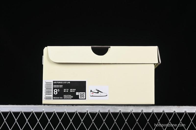 Nike Air Force 1 '07 Low Stone Island x Supreme Collaboration Beige Green Swoosh Low-Top Casual Sneakers - BB1616-301