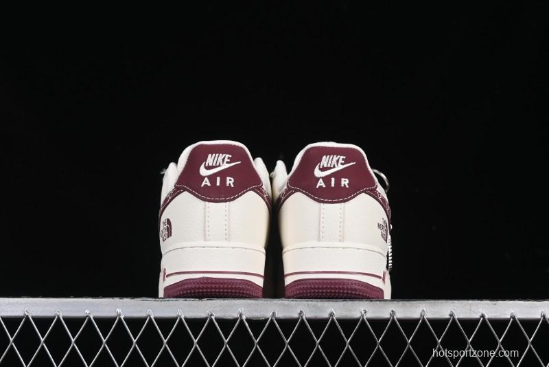 Nike Air Force 1 '07 Low The North Face Collaboration Burgundy Swoosh Casual Sneakers - KK1988-042