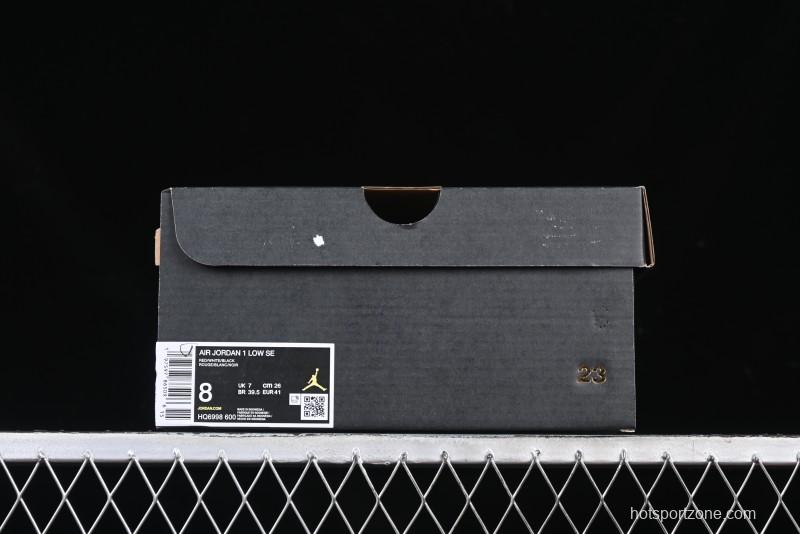 Nike Air Jordan 1 Low AJ1 White Red Black Hook Casual Sneakers - HQ6998-600