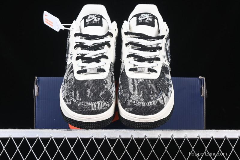 Nike Air Force 1 '07 Low "Black Jeans" Graffiti Casual Sneakers - FB0607-660