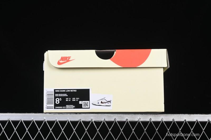 Nike SB Dunk Low Stussy Collaboration Black Burgundy Swoosh Anniversary Custom Low-Top Casual Skate Shoes - DM6868-022
