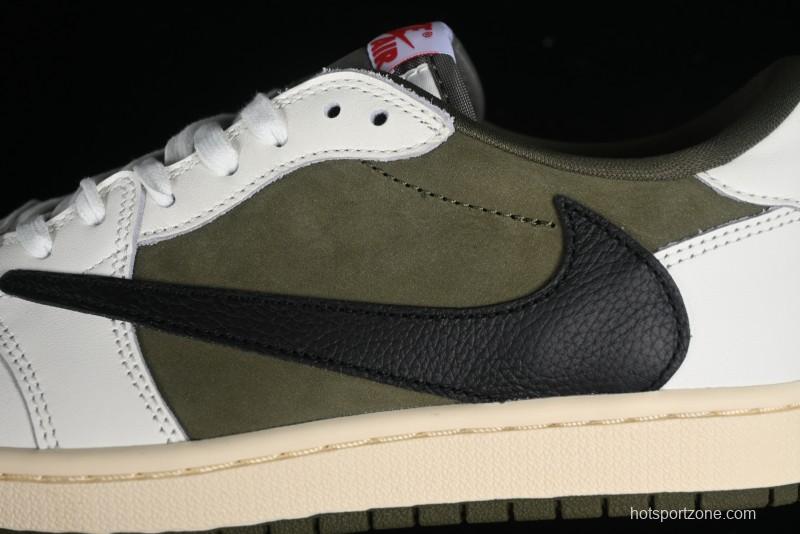 Nike Travis Scott x Air Jordan 1 Low OG AJ1 Reverse Swoosh Sneakers - DM7866-200