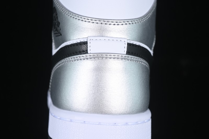 Nike Air Jordan 1 Mid AJ1 Basketball Shoes in Black White Silver - DQ8423-103