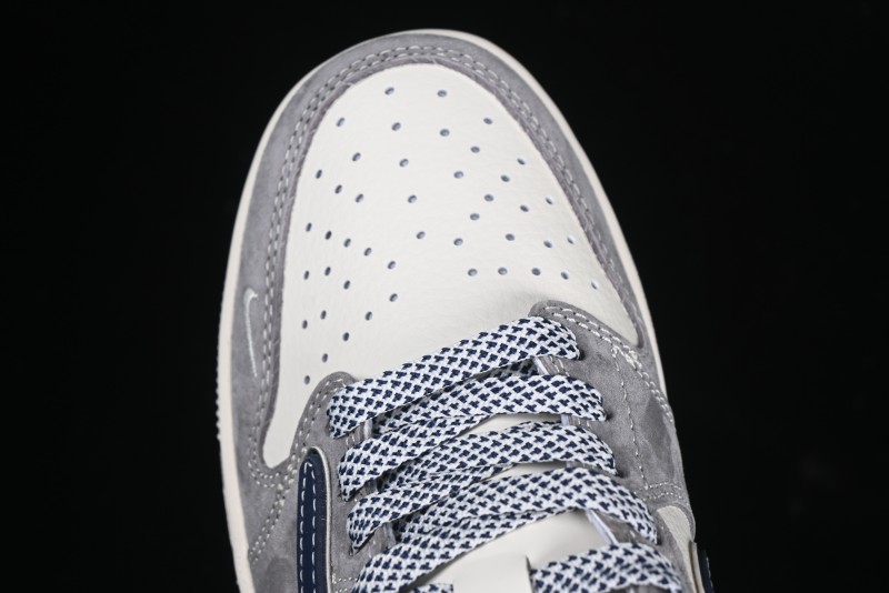 Nike Travis Scott x Fragment Design x Air Jordan 1 Low OG SP AJ1 Retro Sneakers with Reverse Swoosh - CF3688-066