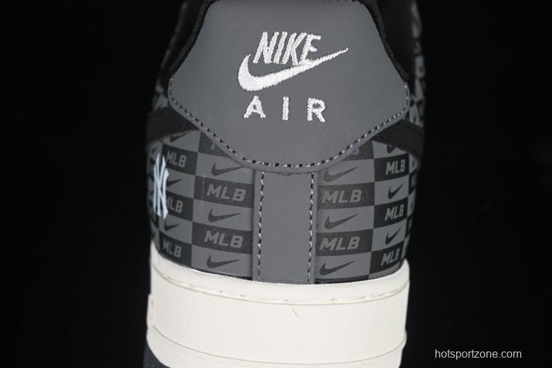 Nike Air Force 1 '07 Low MLB Collaboration Dark Checkered Beige Low-Top Casual Sneakers - DF0188-038
