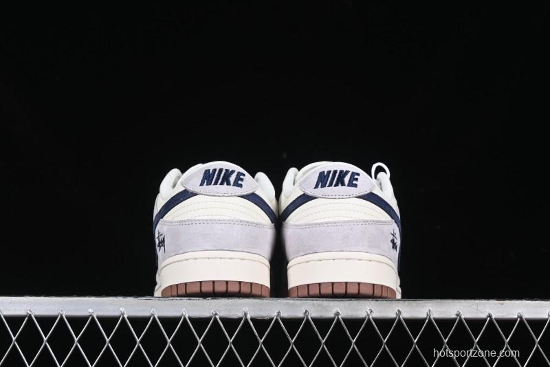 Nike SB Dunk Low Stussy Collaboration Blue Swoosh Gum Sole Anniversary Custom Low-Top Casual Sneakers - XS1086-012