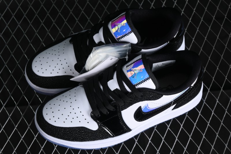Nike Air Jordan 1 Low Golf AJ1 Golf Shoes with Laser Leather Black Double Hook - FZ4159-100