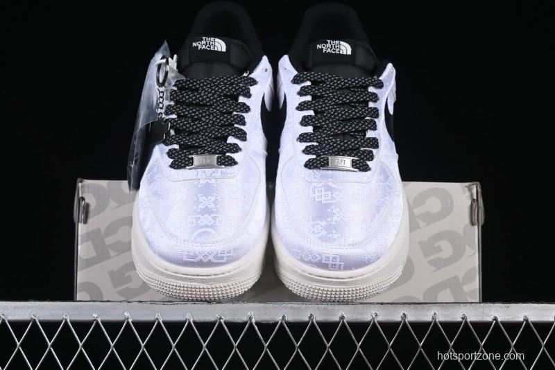 Nike Air Force 1 '07 Low North Face Edison Chen Collaboration White Silk Dual-Tone Casual Sneakers - DM6868-054