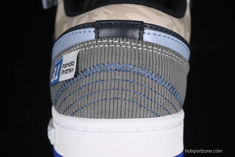 Nike Air Jordan 1 Low Retro Basketball Shoes with Panda Mischief Skyline Design - 553558-154