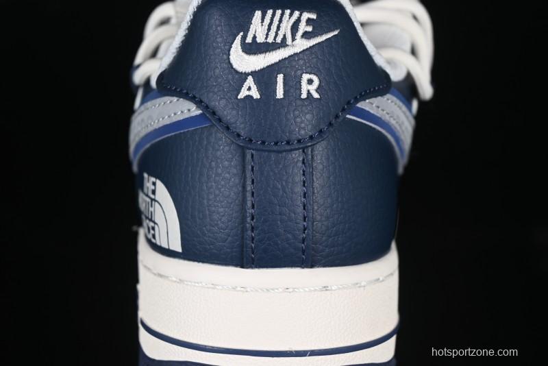 Nike Air Force 1 '07 Low The North Face Collaboration Grey Blue Lace-Up Low-Top Casual Sneakers - DM6688-024