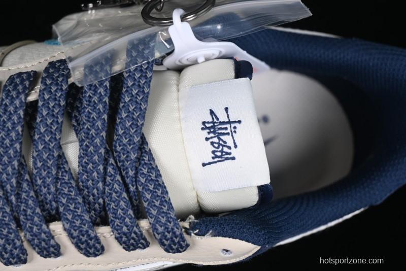 Nike Air Force 1 '07 Low Stussy Collaboration Light Blue White Transparent Swoosh Low-Top Casual Sneakers - DM6688-055