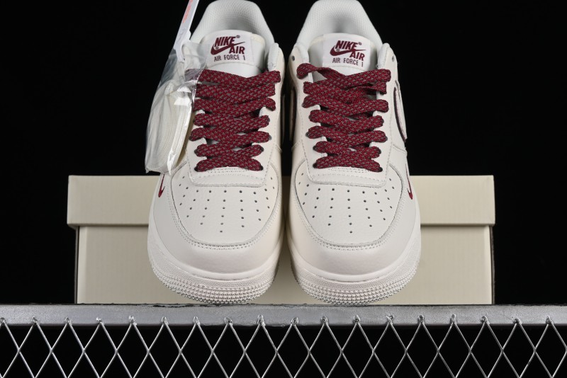 Nike Air Force 1 '07 Low Classic Burgundy Mini Swoosh Starry Sky Low-Top Casual Sneakers - MJ0319-025