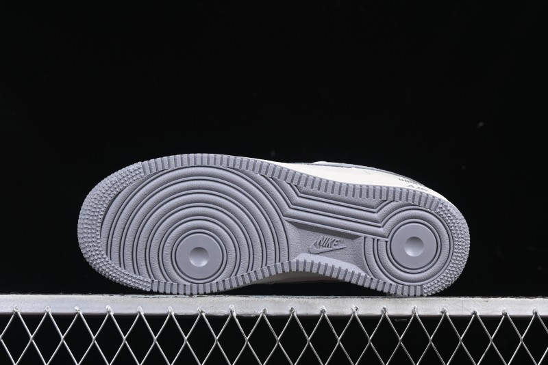 Nike Air Force 1 '07 Low UN Collaboration Pigskin Grey Stitch Low-Top Casual Sneakers - BB7518-018