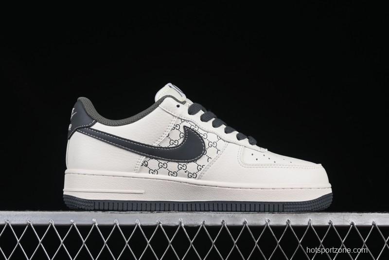 Nike Air Force 1 '07 Low Gucci Collaboration Beige Grey Pattern Low-Top Casual Sneakers - XZ6188-723