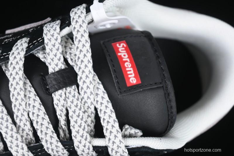 Nike SB Dunk Low Supreme Collaboration Black Grey Swoosh Anniversary Custom Low-Top Casual Skate Shoes - XS1086-011