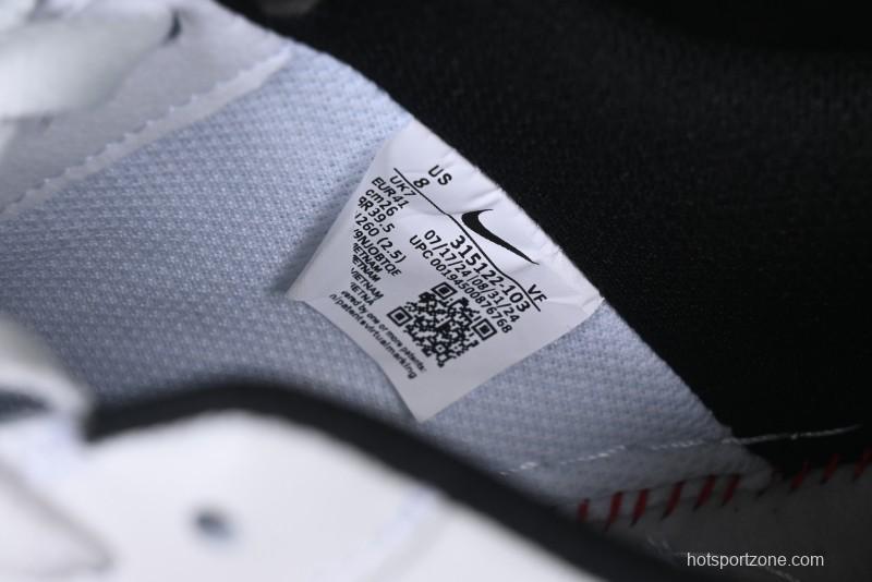 Nike Air Force 1 '07 Low White Black Swoosh Casual Sneakers - 315122-103