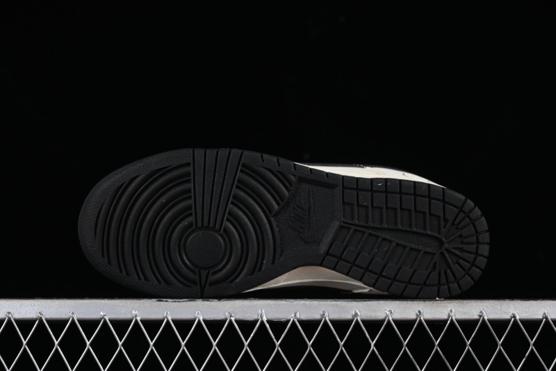 Nike SB Dunk Low Lightning Collaboration - Off White Black Colorway with Mini Swoosh Anniversary Custom Edition Low Top Casual Skate Shoes - XD1688-028