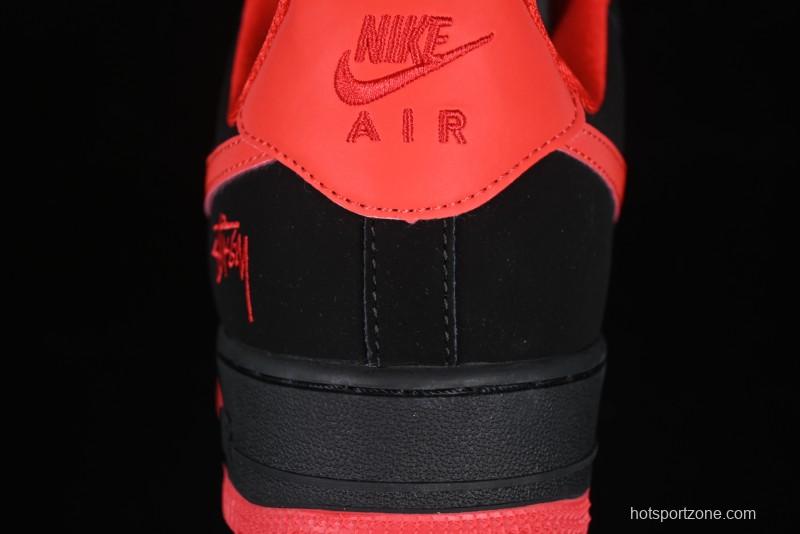Nike Air Force 1'07 Low Stussy Collaboration Passion Orange Low-Top Casual Sneakers - DF0188-044