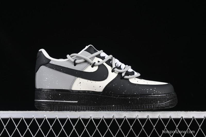 Nike Air Force 1'07 Low Star Graffiti Hand-Painted Casual Sneakers with Full-Length Air Cushion - XV7981-476