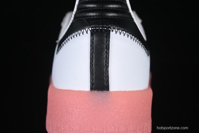 Adidas Samba Classic – White/Black with Pink Translucent Sole
