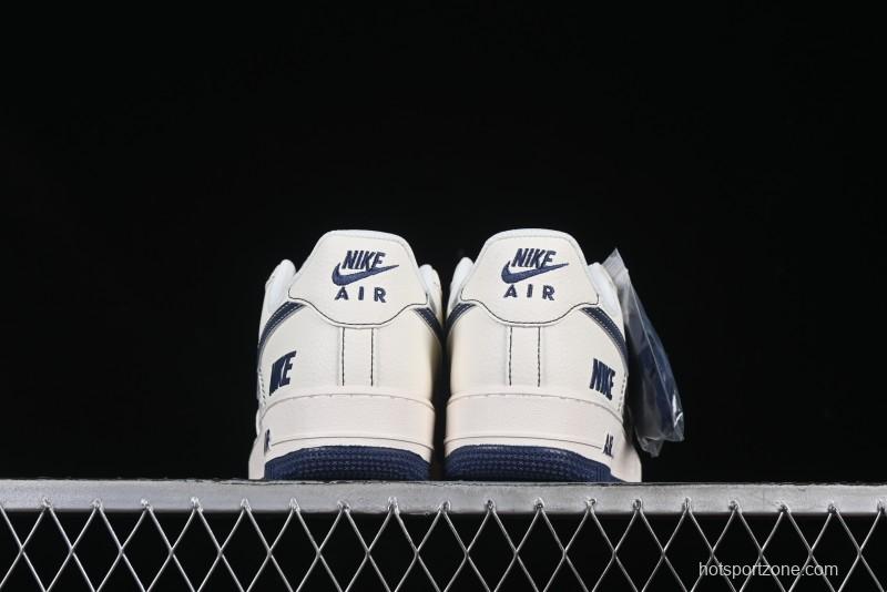 Nike Air Force 1 'Wave Swoosh' Edition – White & Navy**