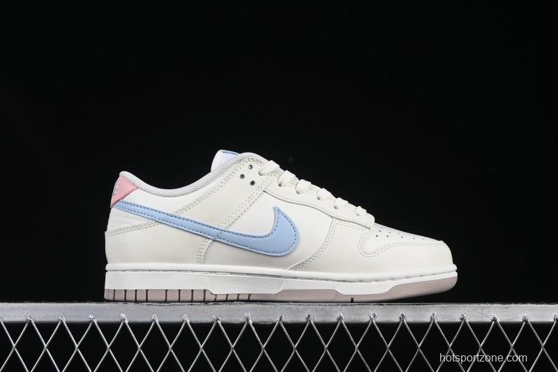 Nike Dunk Low "Pastel Panda" - Cream with Baby Blue & Pink Accents