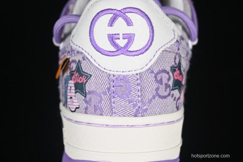 Nike Air Force 1'07 Low "Purple Star" Custom Casual Sneakers - BD7700-220