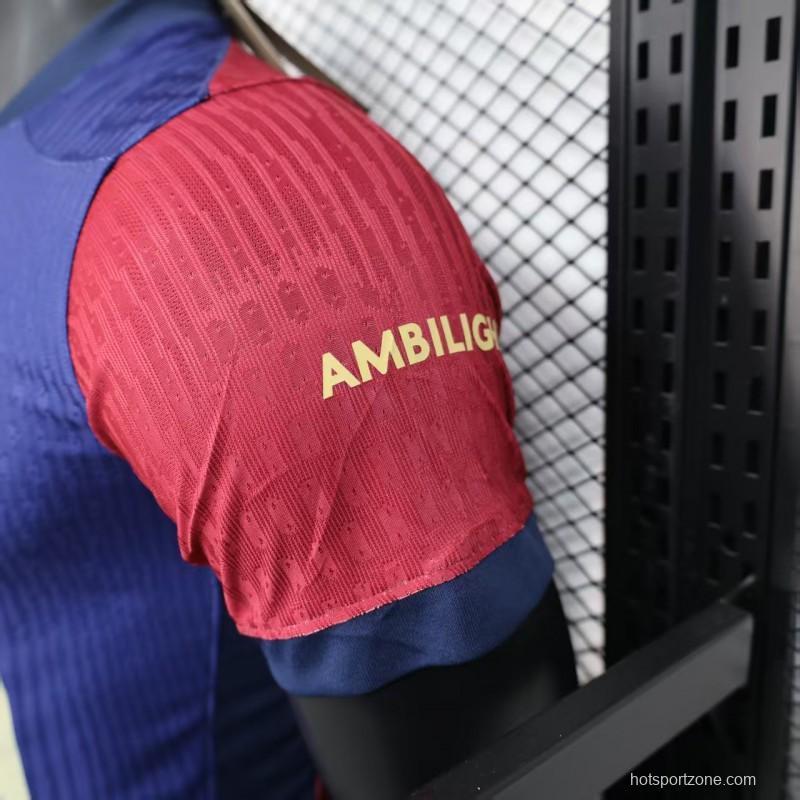 Player Version 25/26 FC Barcelona Home  with Pink "T.S. 1989" Jersey