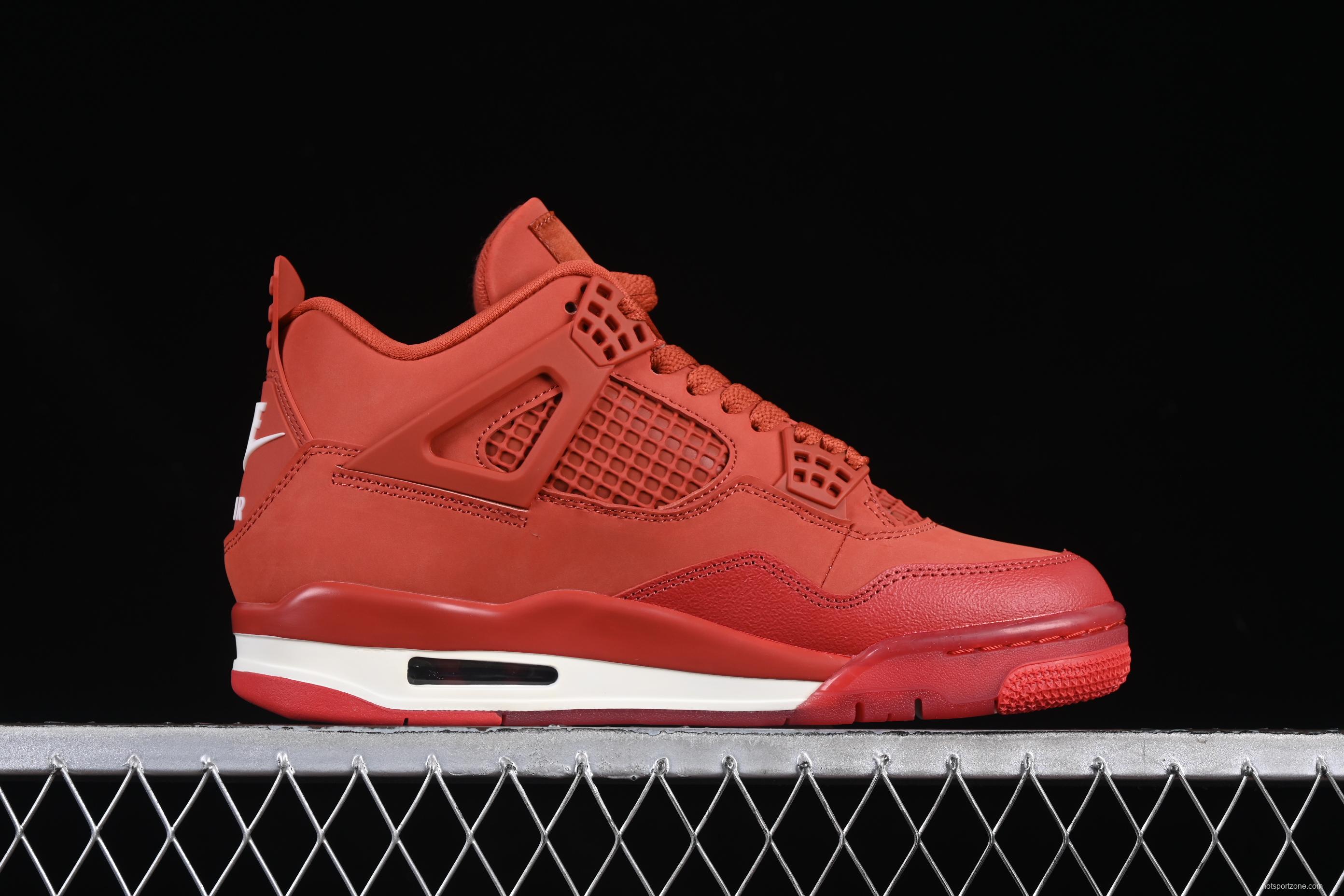 Nike Air Jordan 4 Retro OG "Brick By Brick" High-Top Sneakers with Suede and Leather Upper - HF4340-800