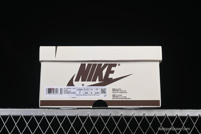 Nike Travis Scott x Air Jordan 1 Low OG AJ1 Reverse Swoosh Sneakers - DM7866-202
