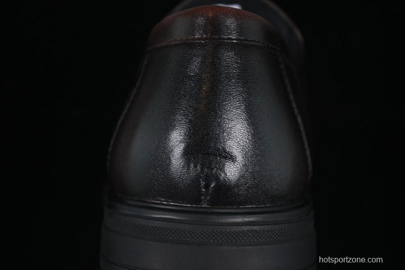 ECCO London Collection Slip-On Business Men's Leather Shoes with Wide Toe Design and Innovative Sole - 61160801002